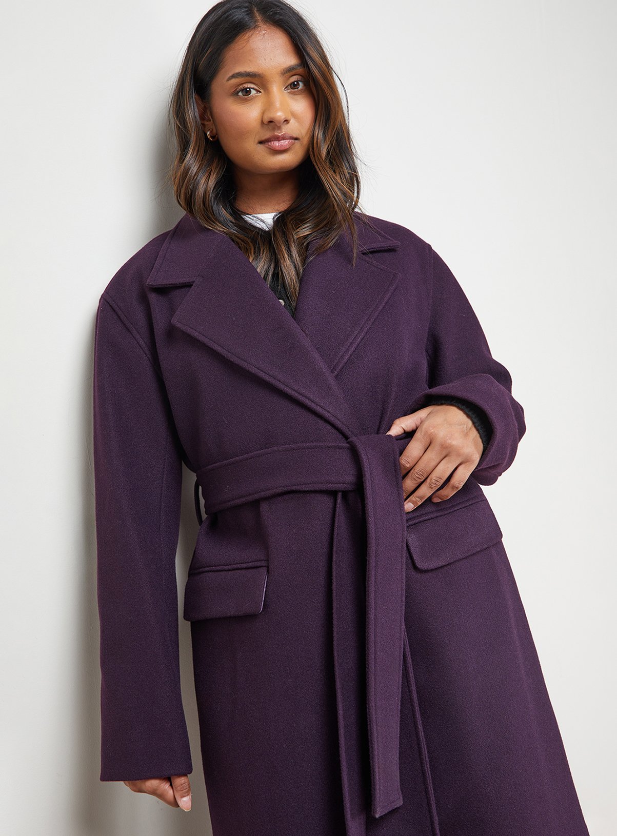 OASIS Tie Belt Detail Midi Coat 14 - Image 2 thumbnail